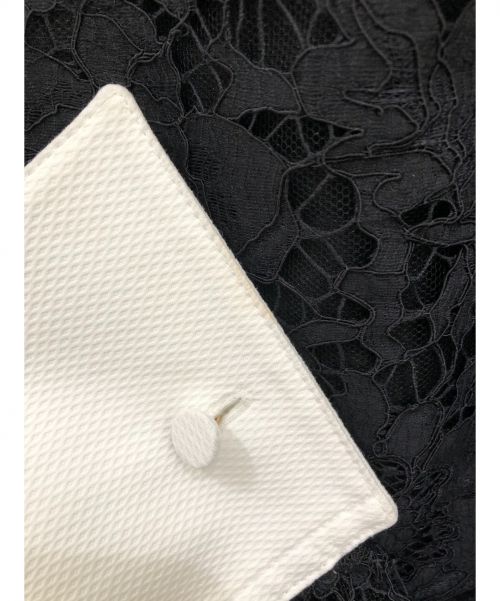 VALENTINO（ヴァレンティノ）VALENTINO (ヴァレンティノ) コントラストカラークレープクチュールドレス ブラック サイズ:42の古着・服飾アイテム