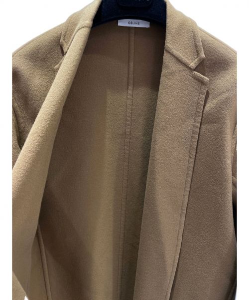 CELINE（セリーヌ）CELINE (セリーヌ) カシミヤエッグクロンビーコート キャメル サイズ:38の古着・服飾アイテム