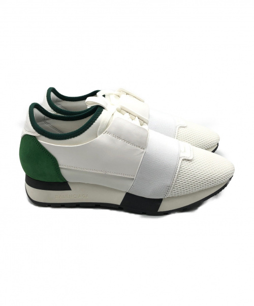 BALENCIAGA（バレンシアガ）BALENCIAGA (バレンシアガ) スニーカー ホワイト×グリーン サイズ:38 未使用品の古着・服飾アイテム