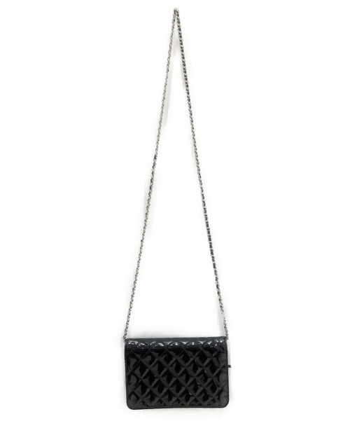 CHANEL（シャネル）CHANEL (シャネル) チェーンショルダーウォレット ブラック サイズ:- ブリリアント エナメルの古着・服飾アイテム
