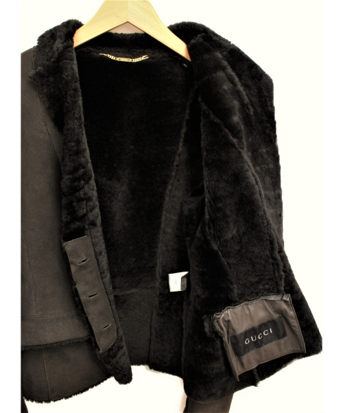 GUCCI（グッチ）GUCCI (グッチ) ムートンジャケット ダークブラウン サイズ:42の古着・服飾アイテム