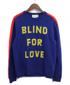 GUCCIグッチ）の古着「BLIND FOR LOVE(ブラインドフォーラブ)ニット」｜ブルー
