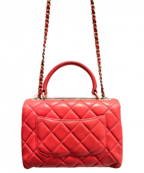 CHANEL（シャネル）CHANEL (シャネル) トップハンドルマトラッセ レッド ラムスキンの古着・服飾アイテム