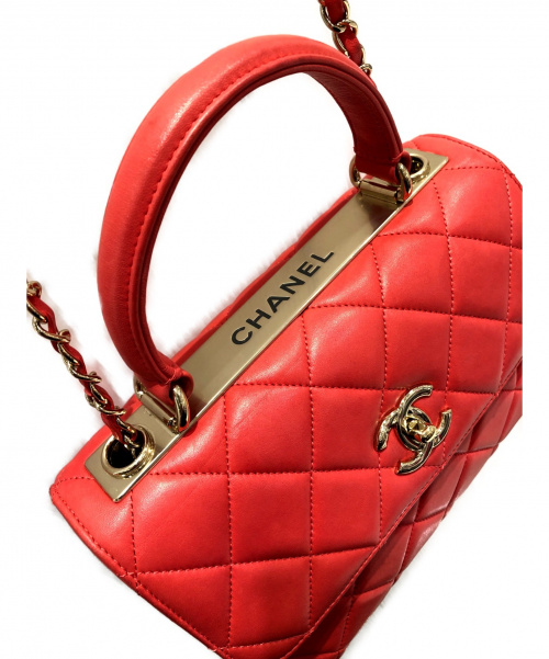 CHANEL（シャネル）CHANEL (シャネル) トップハンドルマトラッセ レッド ラムスキンの古着・服飾アイテム
