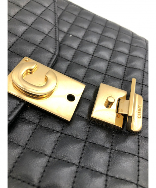 CELINE（セリーヌ）CELINE (セリーヌ) キルティングチェーンショルダーバッグ ブラック サイズ:ミディアム C(セー)の古着・服飾アイテム