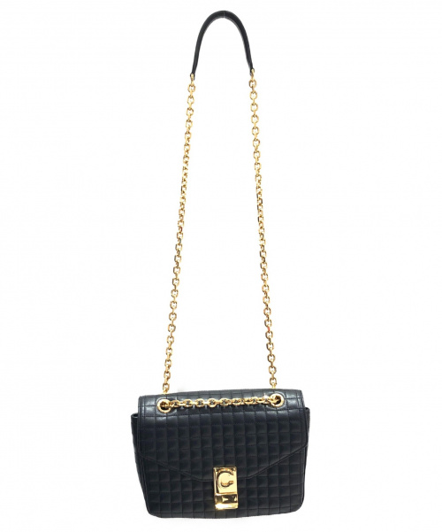 CELINE（セリーヌ）CELINE (セリーヌ) キルティングチェーンショルダーバッグ ブラック サイズ:ミディアム C(セー)の古着・服飾アイテム