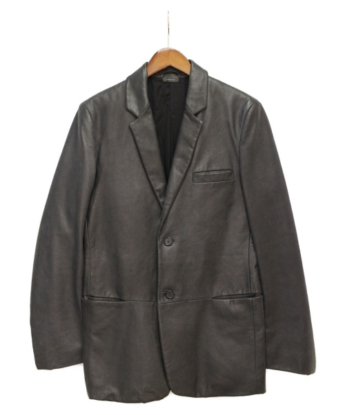 JIL SANDER（ジルサンダー）JIL SANDER (ジルサンダー) レザーテーラードジャケット ブラック サイズ:46の古着・服飾アイテム