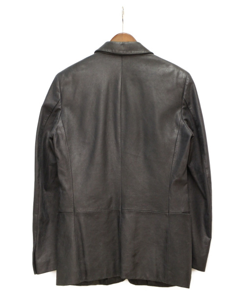 JIL SANDER（ジルサンダー）JIL SANDER (ジルサンダー) レザーテーラードジャケット ブラック サイズ:46の古着・服飾アイテム