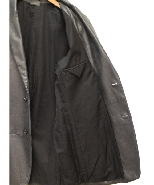 JIL SANDER（ジルサンダー）JIL SANDER (ジルサンダー) レザーテーラードジャケット ブラック サイズ:46の古着・服飾アイテム