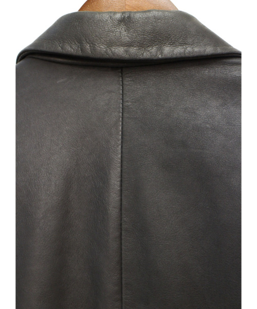 JIL SANDER（ジルサンダー）JIL SANDER (ジルサンダー) レザーテーラードジャケット ブラック サイズ:46の古着・服飾アイテム