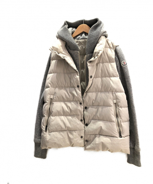 MONCLER（モンクレール）MONCLER (モンクレール) 切替ダウンジャケット ベージュ サイズ:3の古着・服飾アイテム