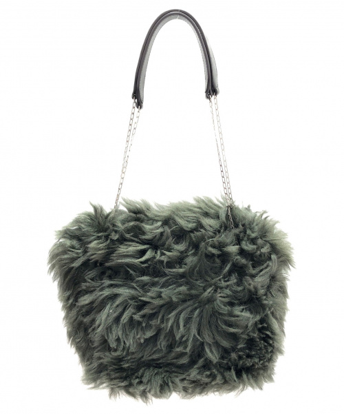 CELINE（セリーヌ）CELINE (セリーヌ) ファーチェーンショルダーバッグ オリーブ サイズ:- F-SM-2126の古着・服飾アイテム