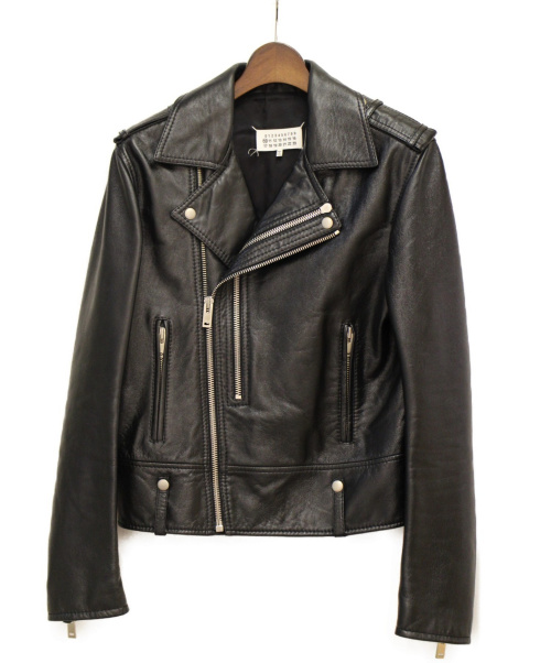 Maison Margiela（メゾンマルジェラ）Maison Margiela (メゾンマルジェラ) ダブルライダースジャケット ブラック サイズ:46の古着・服飾アイテム