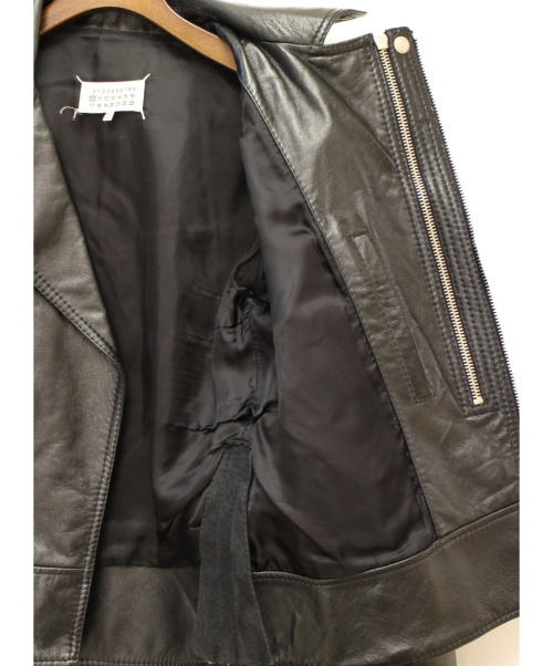 Maison Margiela（メゾンマルジェラ）Maison Margiela (メゾンマルジェラ) ダブルライダースジャケット ブラック サイズ:46の古着・服飾アイテム