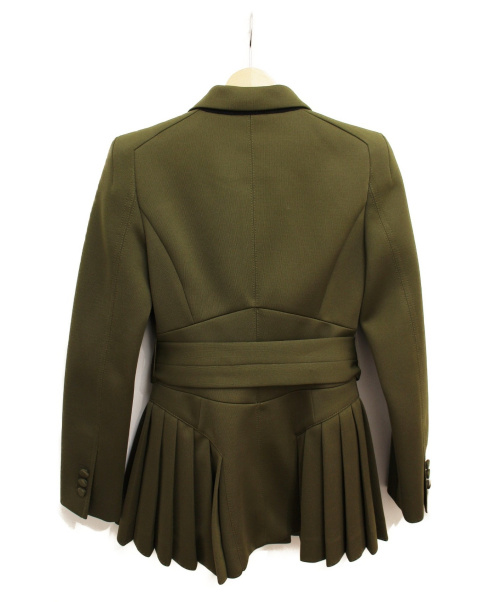 FENDI（フェンディ）FENDI (フェンディ) プリーツダブルジャケット オリーブ サイズ:38の古着・服飾アイテム