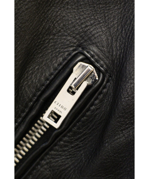 CELINE（セリーヌ）CELINE (セリーヌ) クラシックバイカージャケット ブラック サイズ:48の古着・服飾アイテム