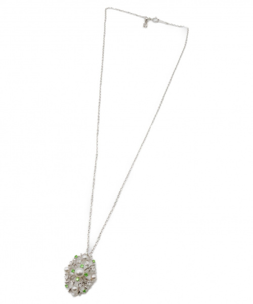 MIKIMOTO（ミキモト）MIKIMOTO (ミキモト) ガーネットパールネックレス サイズ:- K18WG ダイヤモンド デマントイドガーネットの古着・服飾アイテム