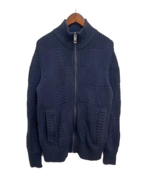 LOUIS VUITTON（ルイ ヴィトン）LOUIS VUITTON (ルイ ヴィトン) ローゲージジップニットブルゾン ネイビー サイズ:XSの古着・服飾アイテム