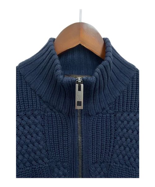 LOUIS VUITTON（ルイ ヴィトン）LOUIS VUITTON (ルイ ヴィトン) ローゲージジップニットブルゾン ネイビー サイズ:XSの古着・服飾アイテム