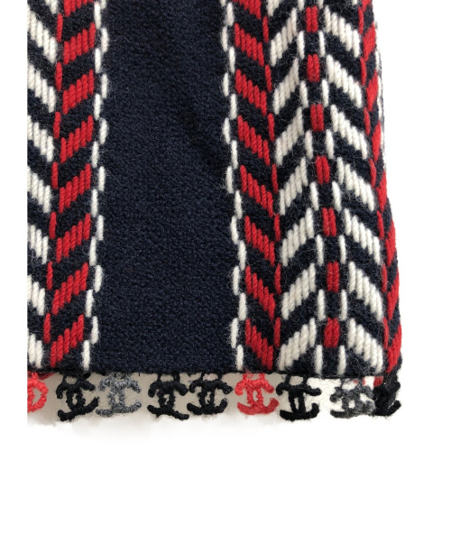 CHANEL（シャネル）CHANEL (シャネル) スカート ネイビー×レッド サイズ:40の古着・服飾アイテム