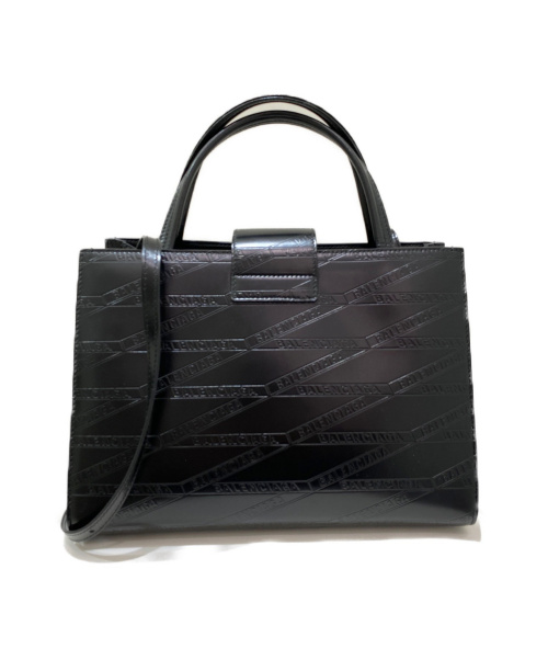 BALENCIAGA（バレンシアガ）BALENCIAGA (バレンシアガ) ロゴ型押し2WAYバッグ ブラック 580664 1000.W.535269の古着・服飾アイテム