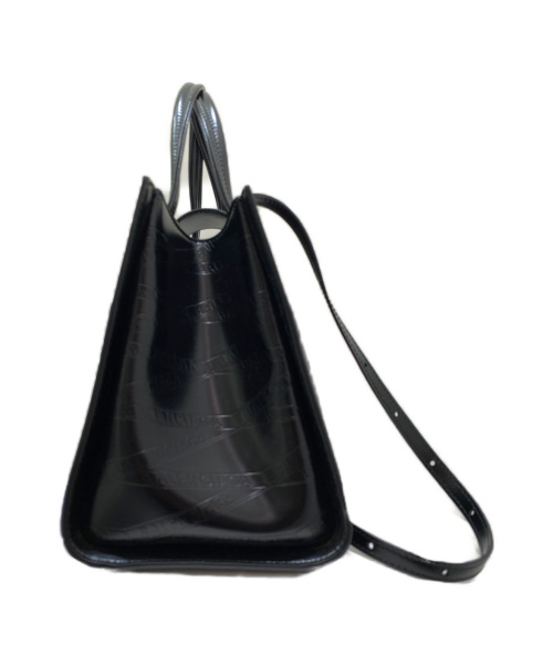 BALENCIAGA（バレンシアガ）BALENCIAGA (バレンシアガ) ロゴ型押し2WAYバッグ ブラック 580664 1000.W.535269の古着・服飾アイテム