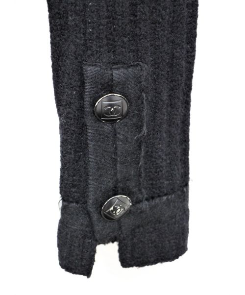 CHANEL（シャネル）CHANEL (シャネル) ココマークボタンウールジャケット ブラック サイズ:34の古着・服飾アイテム