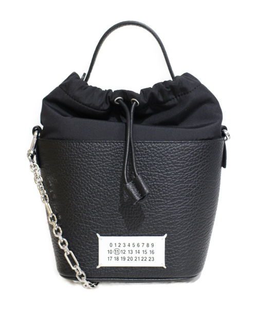 Maison Margiela（メゾンマルジェラ）Maison Margiela (メゾンマルジェラ) 21SS テクスチャードレザーバケットバッグ ブラック サイズ:-の古着・服飾アイテム