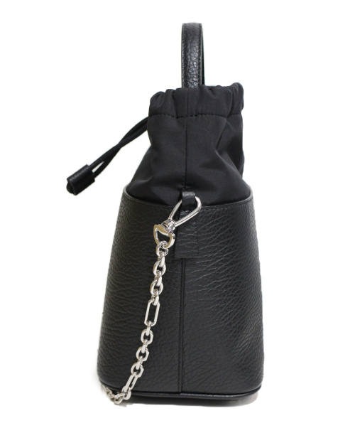 Maison Margiela（メゾンマルジェラ）Maison Margiela (メゾンマルジェラ) 21SS テクスチャードレザーバケットバッグ ブラック サイズ:-の古着・服飾アイテム