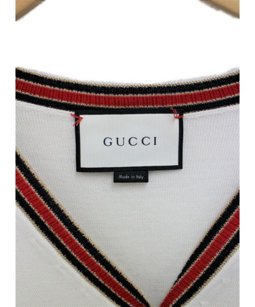 GUCCI（グッチ）GUCCI (グッチ) ニットカーディガン オフホワイト サイズ:Sの古着・服飾アイテム