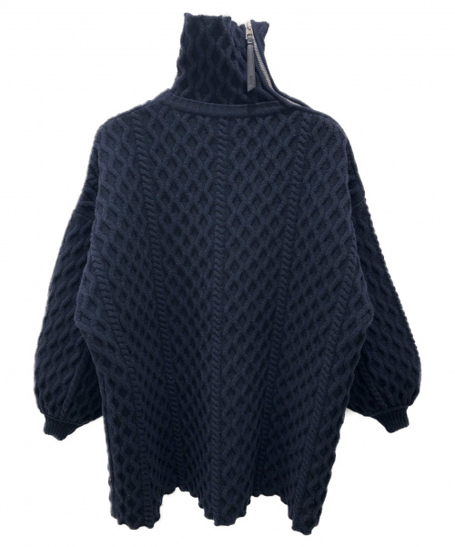 LOEWE（ロエベ）LOEWE (ロエベ) ケーブルハイネックニット ネイビー サイズ:Sの古着・服飾アイテム