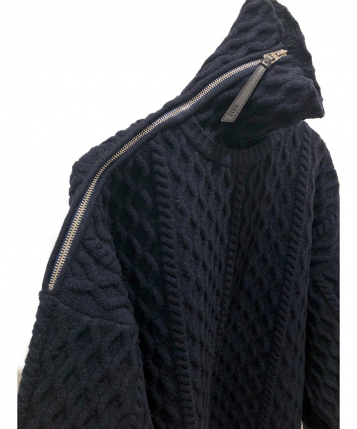 LOEWE（ロエベ）LOEWE (ロエベ) ケーブルハイネックニット ネイビー サイズ:Sの古着・服飾アイテム