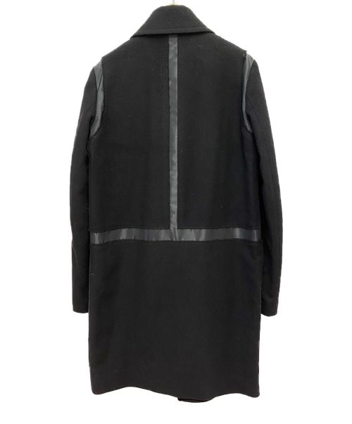 Maison Margiela（メゾンマルジェラ）Maison Margiela (メゾンマルジェラ) ウールカシミヤ切替チェスターコート ブラック サイズ:40の古着・服飾アイテム
