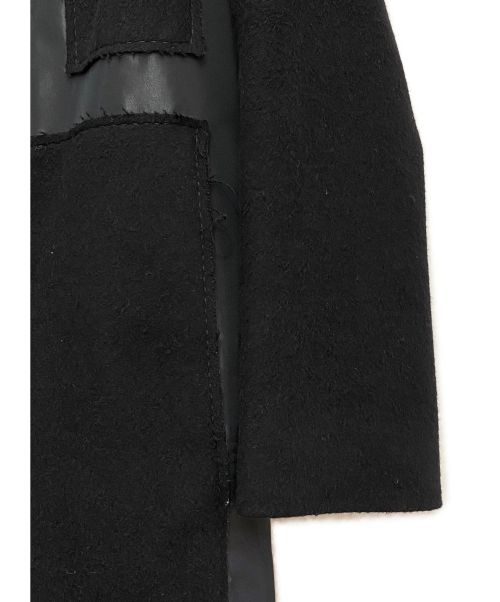 Maison Margiela（メゾンマルジェラ）Maison Margiela (メゾンマルジェラ) ウールカシミヤ切替チェスターコート ブラック サイズ:40の古着・服飾アイテム