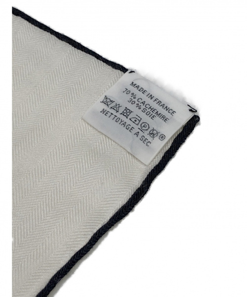 HERMES（エルメス）HERMES (エルメス) カレ・ジェアン ネイビー サイズ:140 カシミヤシルク大判ストール　BRAZILの古着・服飾アイテム