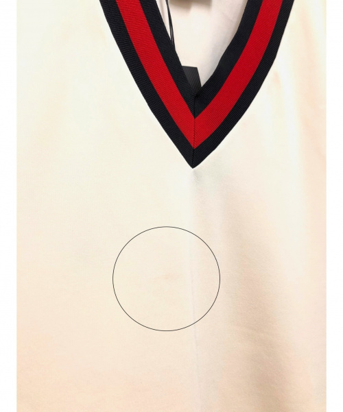 GUCCI（グッチ）GUCCI (グッチ) Vネックウェブラインワンピース アイボリー サイズ:XSの古着・服飾アイテム