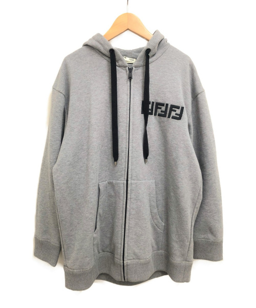 FENDI（フェンディ）FENDI (フェンディ) スウェットジップパーカー グレー サイズ:XSの古着・服飾アイテム