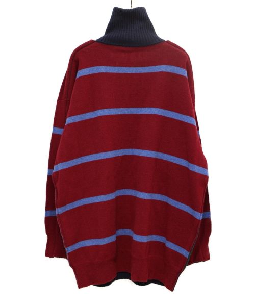 BALENCIAGA（バレンシアガ）BALENCIAGA (バレンシアガ) 切替ボーダーオーバーサイズニット ネイビー×レッド サイズ:XS 未使用品の古着・服飾アイテム