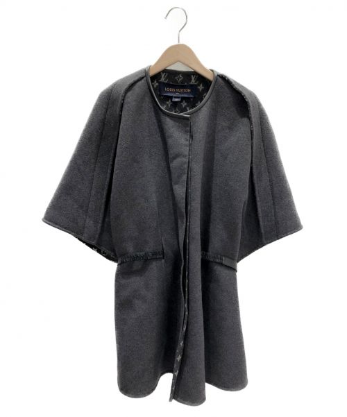 LOUIS VUITTON（ルイ ヴィトン）LOUIS VUITTON (ルイ ヴィトン) シルク混モノグラムケープ グレー×ブラック サイズ:40の古着・服飾アイテム