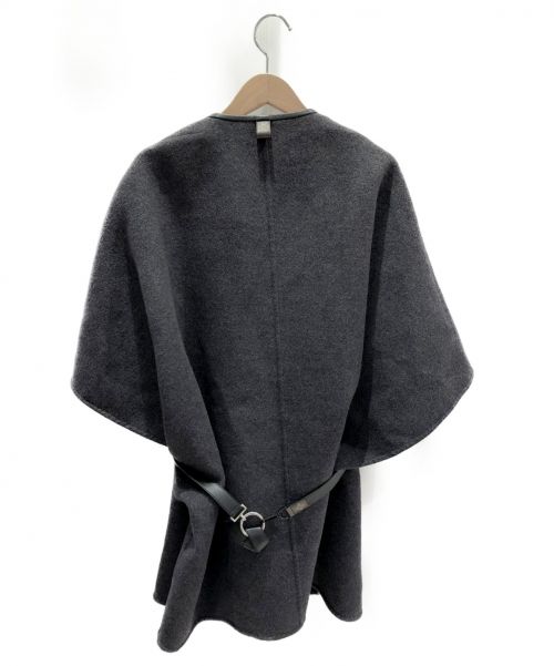 LOUIS VUITTON（ルイ ヴィトン）LOUIS VUITTON (ルイ ヴィトン) シルク混モノグラムケープ グレー×ブラック サイズ:40の古着・服飾アイテム