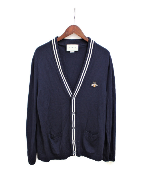 GUCCI（グッチ）GUCCI (グッチ) ビーパッチカーディガン ネイビー サイズ:XXLの古着・服飾アイテム