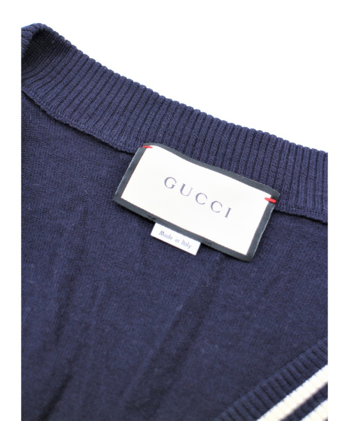 GUCCI（グッチ）GUCCI (グッチ) ビーパッチカーディガン ネイビー サイズ:XXLの古着・服飾アイテム