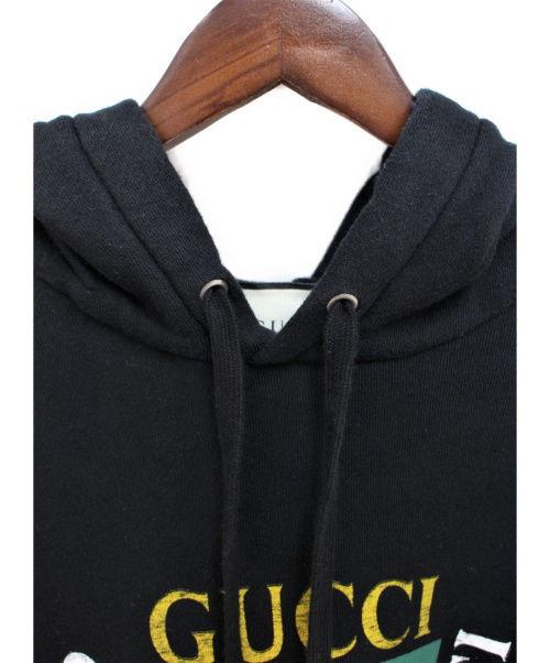 GUCCI（グッチ）GUCCI (グッチ) プルオーバーパーカー ブラック サイズ:Lの古着・服飾アイテム