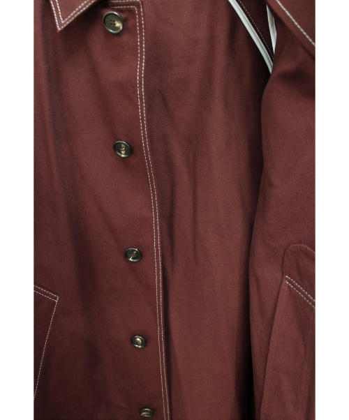 MARNI（マルニ）MARNI (マルニ) 19SS ステッチステンカラーコート ボルドー サイズ:48の古着・服飾アイテム