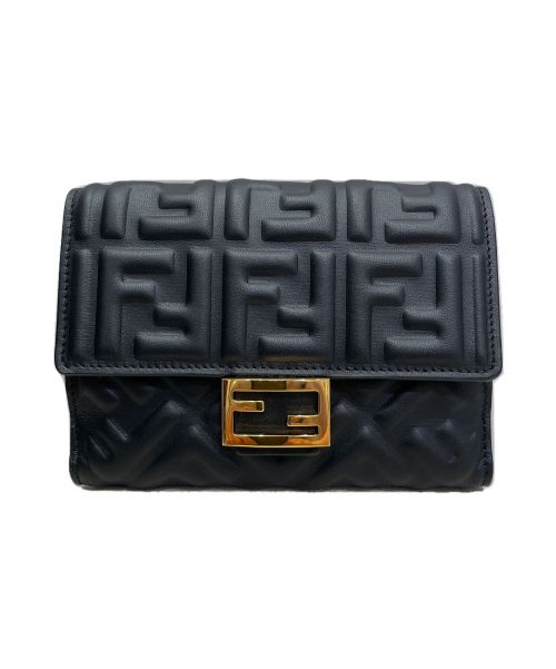 FENDI（フェンディ）FENDI (フェンディ) ナッパレザーミディアムウォレット ブラック サイズ:-の古着・服飾アイテム