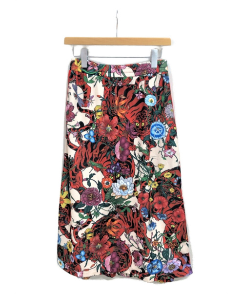 GUCCI（グッチ）GUCCI (グッチ) フローラルテクニカルジャージースカート ベージュ サイズ:XSの古着・服飾アイテム