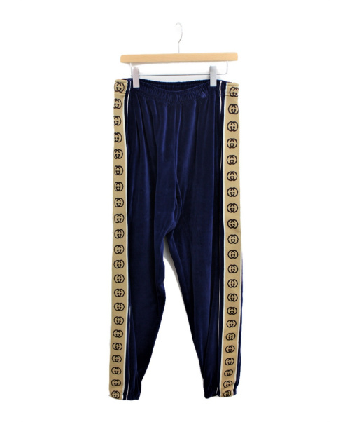 GUCCI（グッチ）GUCCI (グッチ) 20SS ルーズシェニールジョギングベロアトラックパンツ ブルー サイズ:Sの古着・服飾アイテム