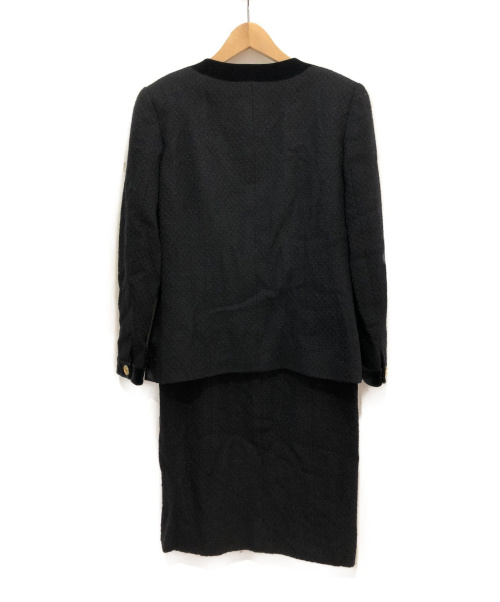 CHANEL（シャネル）CHANEL (シャネル) ベロア切替セットアップジャケット ブラック サイズ:40の古着・服飾アイテム