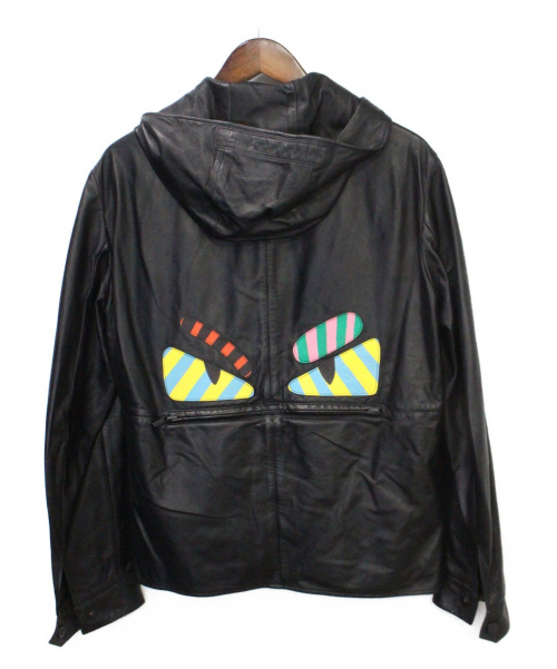 FENDI（フェンディ）FENDI (フェンディ) ラムレザーモンスターフーディ ブラック サイズ:46の古着・服飾アイテム