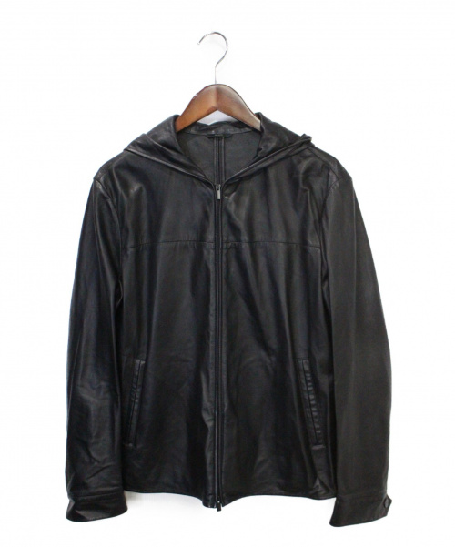 FENDI（フェンディ）FENDI (フェンディ) ラムレザーモンスターフーディ ブラック サイズ:46の古着・服飾アイテム